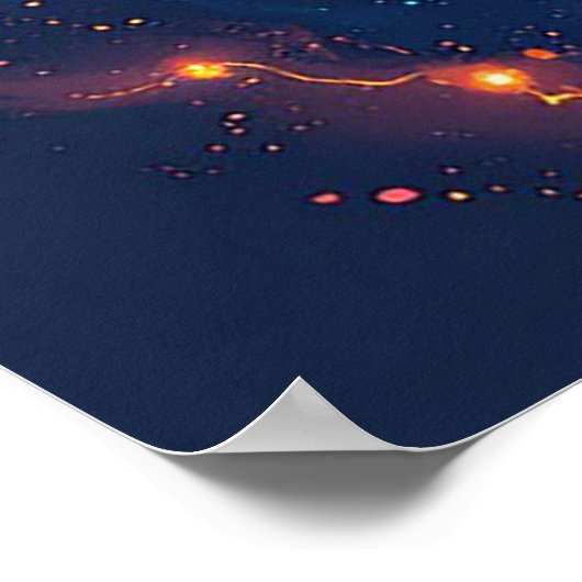 Panther-Portrait mit Abstrakten Fegefeuern Poster (Ecke)