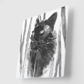 Panther Portrait Quadratische Wanduhr (Winkel)