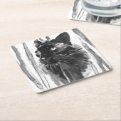 Panther Portrait Rechteckiger Pappuntersetzer (angewinkelt)