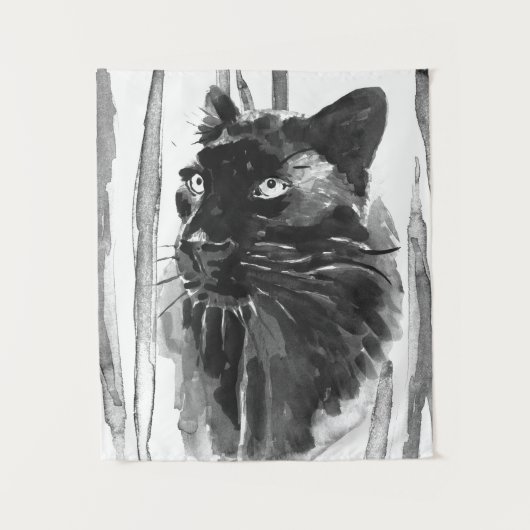 Panther Portrait Wandteppich (Vorderseite)