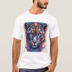 Panther-Porträt mit abstrakten feurigen Elementen T-Shirt