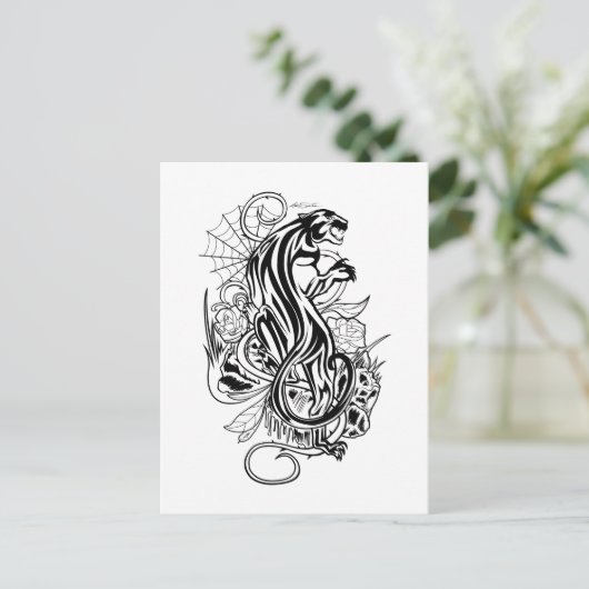 Panther Postkarte (Stehend Vorderseite)