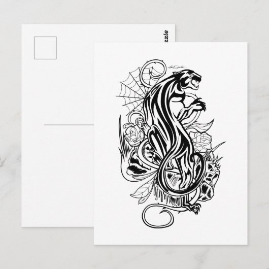 Panther Postkarte (Vorne/Hinten)