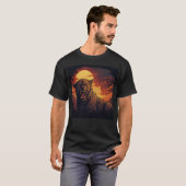 Panther Roaring Under a Fiery Sunset T-Shirt (Vorne ganz)