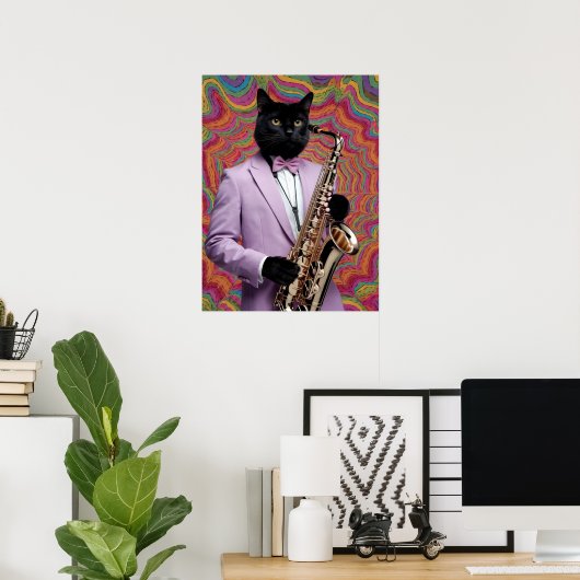 Panther Saxophone Player Poster (Heimbüro)