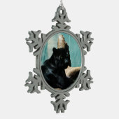 Panther Schneeflocken Zinn-Ornament (Links)