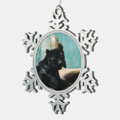 Panther Schneeflocken Zinn-Ornament (Rechts)