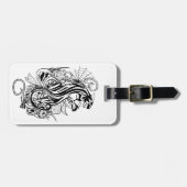 Panther - Schwarz & Weiß Gepäckanhänger (Vorderseite horizontal)