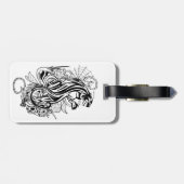 Panther - Schwarz & Weiß Gepäckanhänger (Rückseite horizontal)