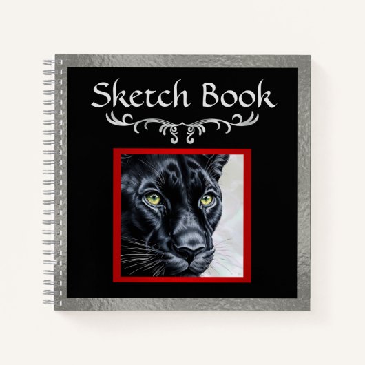 Panther Sketch, Skizze für die silberne Grenze Notizblock (Vorderseite)