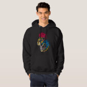 Panther Skull Huichol Calavera Mexican Aztec Ocelo Hoodie (Vorne ganz)