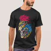 Panther Skull Huichol Calavera Mexican Aztec Ocelo T-Shirt (Vorderseite)
