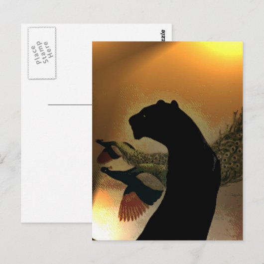 Panther Sunset Postcard Postkarte (Vorne/Hinten)