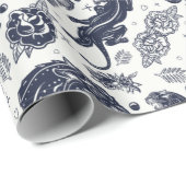 Panther Tattoo Geschenkpapier (Rolleneckpunkt)