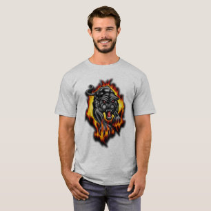 Panther-Tier-Tattoo-Flammen, T-Shirt