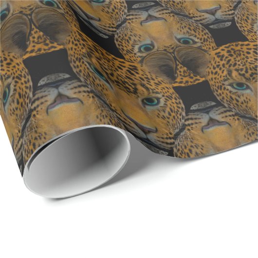 Panther Tile Pattern Wrapping Paper Geschenkpapier (Rolleneckpunkt)
