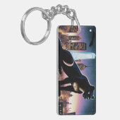 Panther über den Rooftops von New York City Schlüsselanhänger (Vorderseite links)