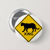 Panther-Überfahrt-Landstraßen-Zeichen Button (Vorne & Hinten)