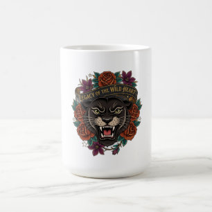 Panther und Rosen Langarmshirt Kaffeetasse