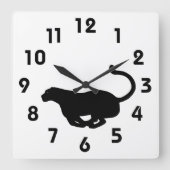 Panther Wall Clock Quadratische Wanduhr (Vorderseite)
