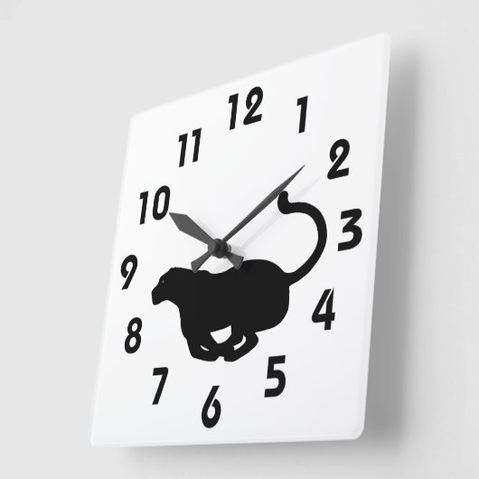 Panther Wall Clock Quadratische Wanduhr (Winkel)