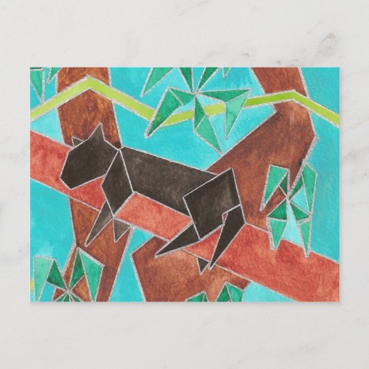 Panther Watercolor Art Postkarte (Vorderseite)