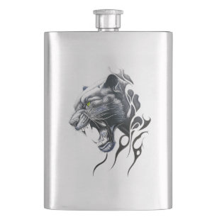 Panther Wild Animal Nature Illustration Kunst, Dic Flachmann