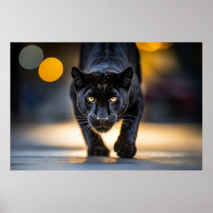Panther Wildlife Animal auf der Straße Poster