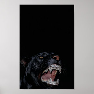 Panther with Diamond-Encrusted Teeth Poster