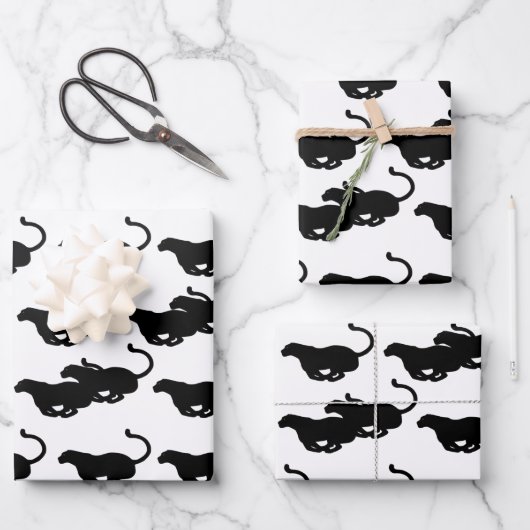 Panther Wrapping Paper Geschenkpapier Set (Vorderseite)