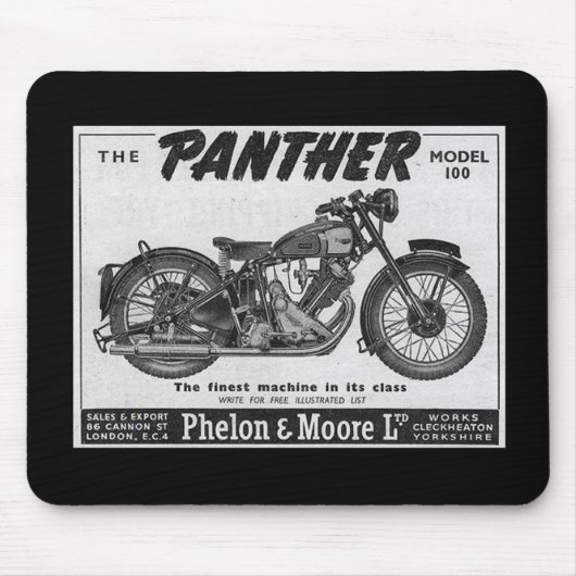 Panthermotorradanzeige Mousepad (Vorne)
