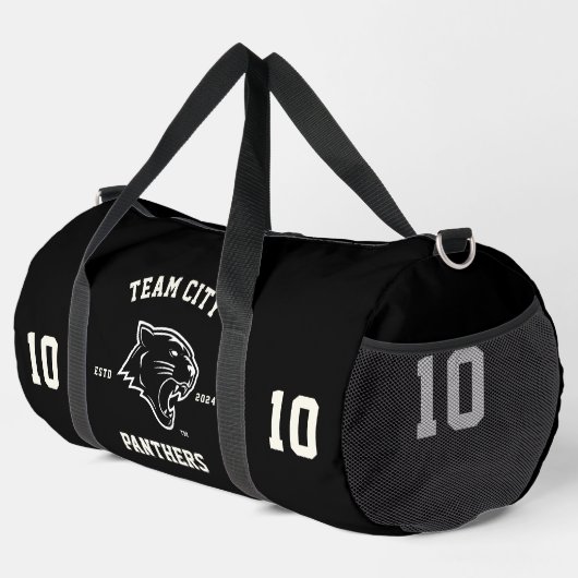 Panthers "Anpassbares" Sportteam Duffle Bag (Rechte Ecke)