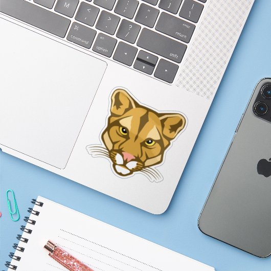 Panthers Custom-Cut Vinyl Sticker (Laptop mit iPhone)