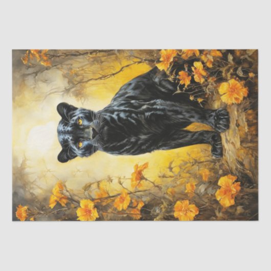 Panther's Floral Oase - Decoupage - Seidenpapier (Vorderseite)