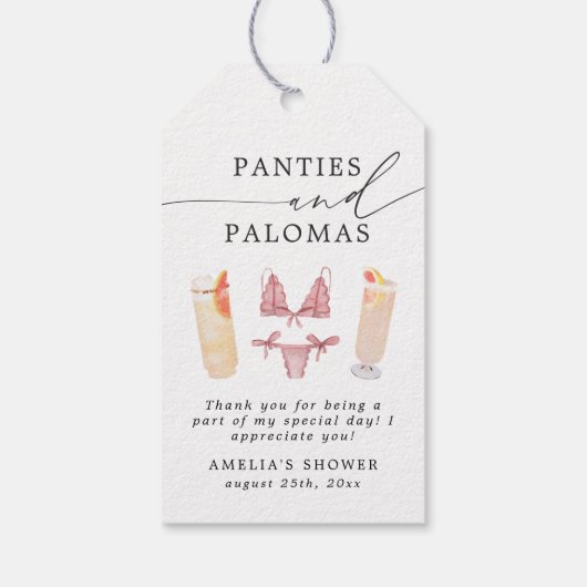 Panties & Palomas Brautparty Bachelorette Geschenkanhänger (Rückseite)