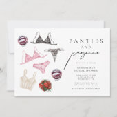 Panties und Prosecco Lingerie Brautparty Einladung (Vorderseite)