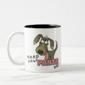 Panting Dog Behalten Pants on Zweifarbige Tasse (Links)