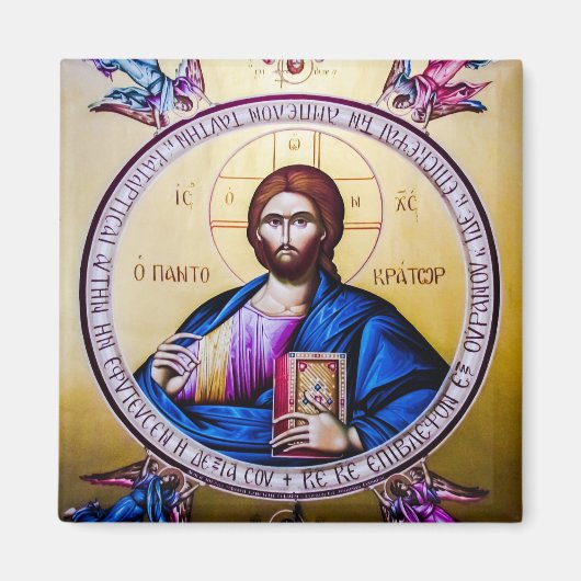 Pantokator Jesus Christus Engel Orthodoxe Symbol Magnet (Vorne)