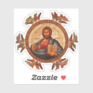 Pantokator Jesus Christus Herr von allen mit Engel Aufkleber