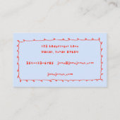 Pantoletten-Pantoletten Doodle Handmade Whimsical Visitenkarte (Rückseite)