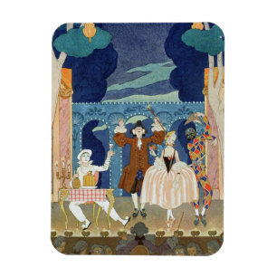 Pantomime Bühne, Illustration für 'Partys Galant Magnet