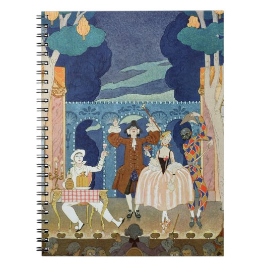 Pantomime Bühne, Illustration für 'Partys Galantes Notizblock (Vorderseite)