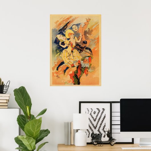 Pantomime Comedy 1891 von Jules Chéret Poster (Heimbüro)