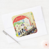 Pantomime Quadratischer Aufkleber (Umschlag)