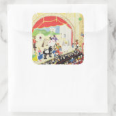 Pantomime Quadratischer Aufkleber (Tasche)