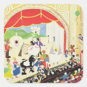 Pantomime Quadratischer Aufkleber