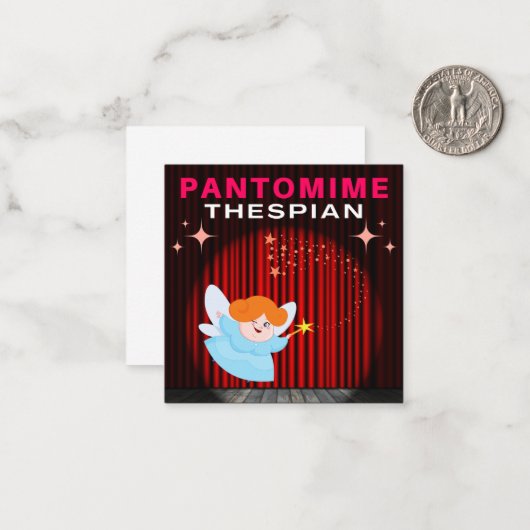 Pantomime Thespian - Fairy Godmutter Mitteilungskarte (Vorderseite/Rückseite Beispiel)