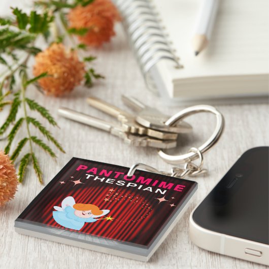 Pantomime Thespian - Fairy Godmutter Schlüsselanhänger (Vorderseite rechts)