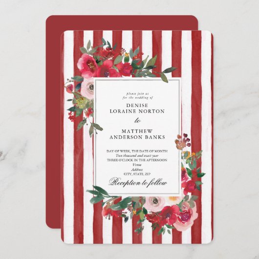 Pantone "Lava Falls" Einladung zur Hochzeit (Vorne/Hinten)