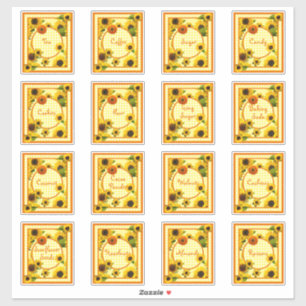 Pantry Canister Food Label Sonnenblumen Kariert